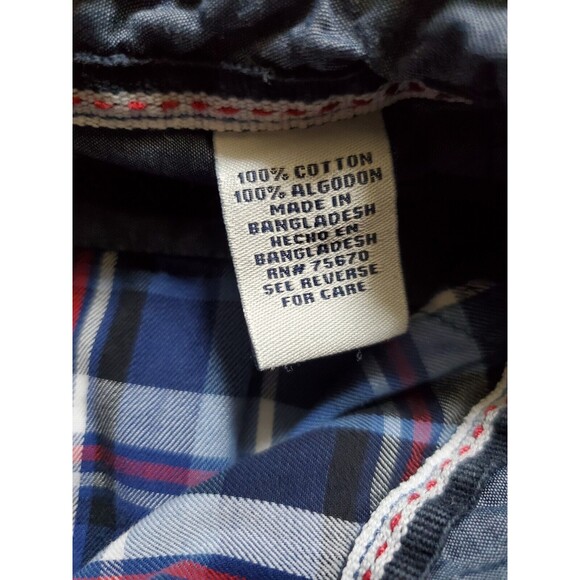 Thread And Cloth Shirt Men Large Long Sleeve Plaid Button Cotton Travel Classic - Picture 4 of 5